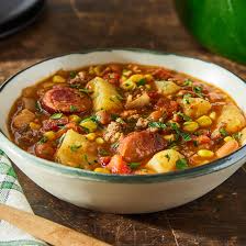 Cowboy Green Chile Beef Andouille Sausage Stew